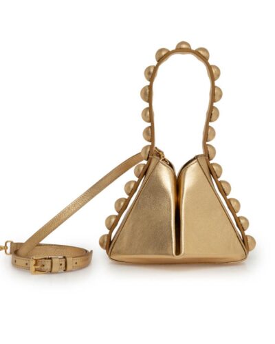 Bolsa Triangular - Couro Ouro