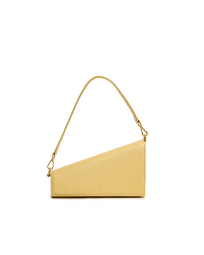 Bolsa Assimétrica - Couro Amarelo Manteiga